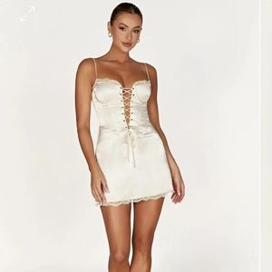NWT! Meshki Kalila Corset Mini Dress in Ivory